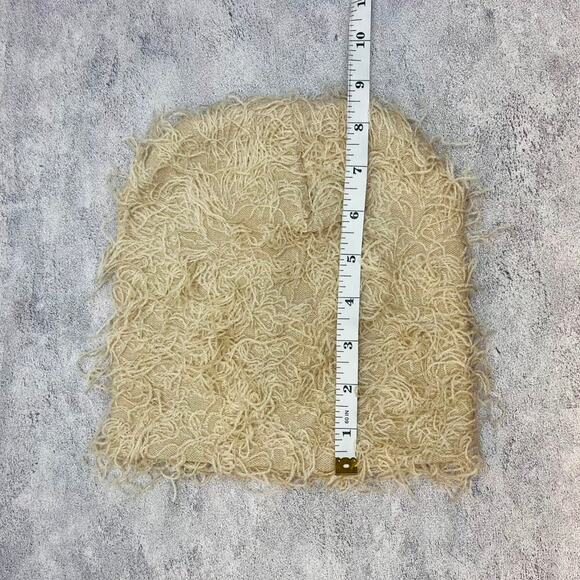grunge cross gothic punk furry tan beanie - Picture 6 of 8